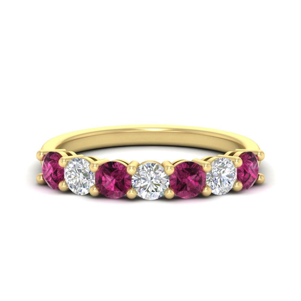1-carat-7-round-pink-sapphire-anniversary-band-ring-in-yellow-gold-FD8008B7GSADRPI-1.00CT-NL-YG
