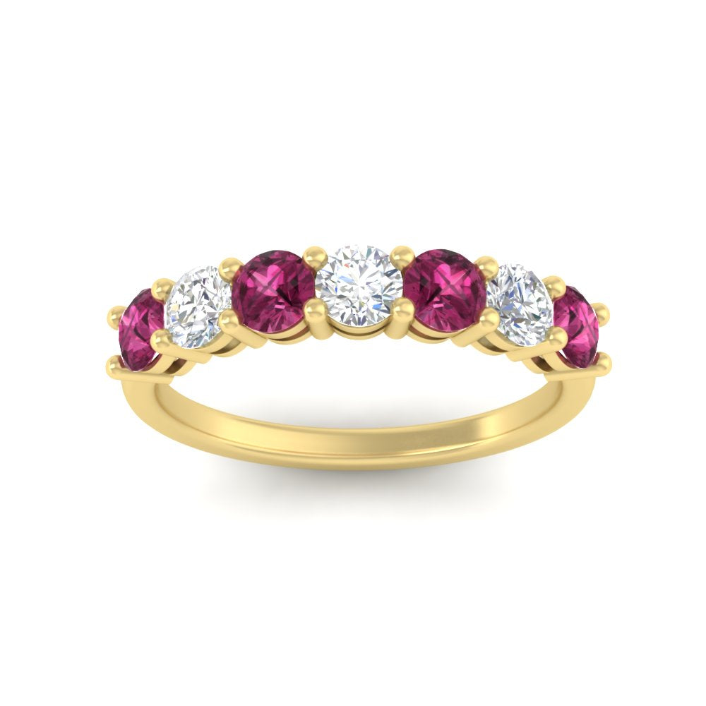 1-carat-7-round-pink-sapphire-anniversary-band-ring-in-yellow-gold-FD8008B7GSADRPIANGLE5-1.00CT-NL-YG