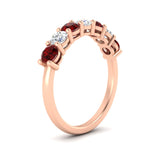 Load image into Gallery viewer, 1-carat-7-round-ruby-anniversary-band-ring-in-rose-gold-FD8008B7GRUDRANGLE2-1.00CT-NL-RG
