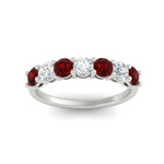 Load image into Gallery viewer, 1-carat-7-round-ruby-anniversary-band-ring-in-white-gold-FD8008B7GRUDRANGLE5-1.00CT-NL-WG
