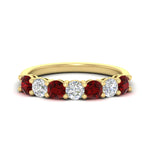 Load image into Gallery viewer, 1-carat-7-round-ruby-anniversary-band-ring-in-yellow-gold-FD8008B7GRUDR-1.00CT-NL-YG
