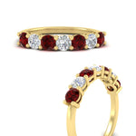 Load image into Gallery viewer, 1-carat-7-round-ruby-anniversary-band-ring-in-yellow-gold-FD8008B7GRUDRANGLE3-1.00CT-NL-YG
