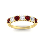 Load image into Gallery viewer, 1-carat-7-round-ruby-anniversary-band-ring-in-yellow-gold-FD8008B7GRUDRANGLE5-1.00CT-NL-YG
