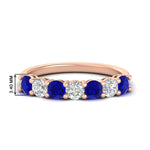 Load image into Gallery viewer, 1-carat-7-round-sapphire-anniversary-band-ring-in-rose-gold-FD8008B7GSABL-1.00CT-NL-RG-HW
