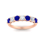 Load image into Gallery viewer, 1-carat-7-round-sapphire-anniversary-band-ring-in-rose-gold-FD8008B7GSABLANGLE5-1.00CT-NL-RG
