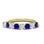Load image into Gallery viewer, 1-carat-7-round-sapphire-anniversary-band-ring-in-yellow-gold-FD8008B7GSABL-1.00CT-NL-YG-HW
