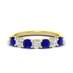 Load image into Gallery viewer, 1-carat-7-round-sapphire-anniversary-band-ring-in-yellow-gold-FD8008B7GSABL-1.00CT-NL-YG
