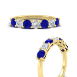 Load image into Gallery viewer, 1-carat-7-round-sapphire-anniversary-band-ring-in-yellow-gold-FD8008B7GSABLANGLE3-1.00CT-NL-YG
