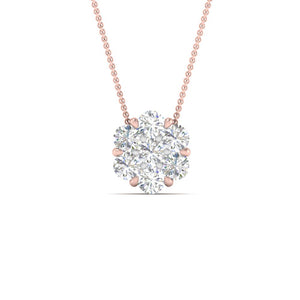 Diamond Flower 2 Tone Pendant