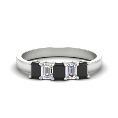 1 Ct Emerald Cut 5 Stone Diamond Classic Wedding Band