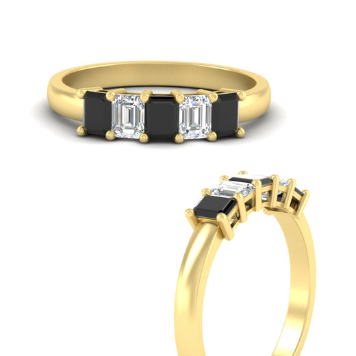 1-carat-Five-stone-emerald-cut-black-diamond-anniversary-band-in-yellow-gold-fdwb8008emblackangle3-1.00ct-nl-yg