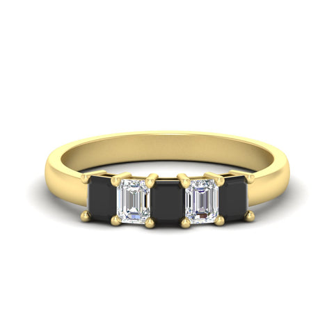 1-carat-Five-stone-emerald-cut-black-diamond-anniversary-band-in-yellow-gold-fdwb8008emblacksleep-1.00ct-nl-yg