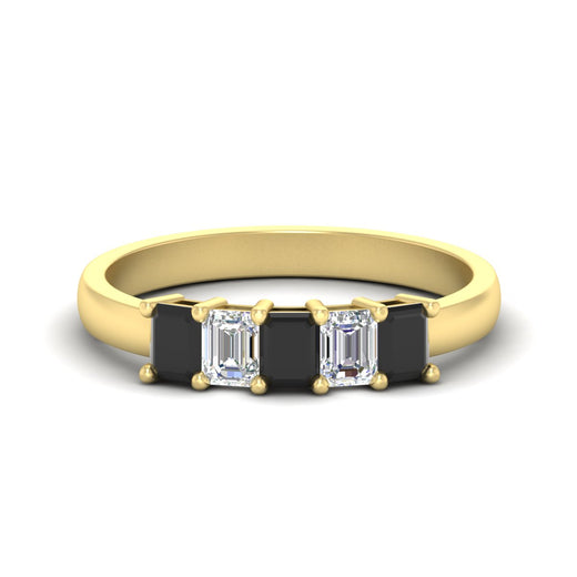 1-carat-Five-stone-emerald-cut-black-diamond-anniversary-band-in-yellow-gold-fdwb8008emblacksleep-1.00ct-nl-yg