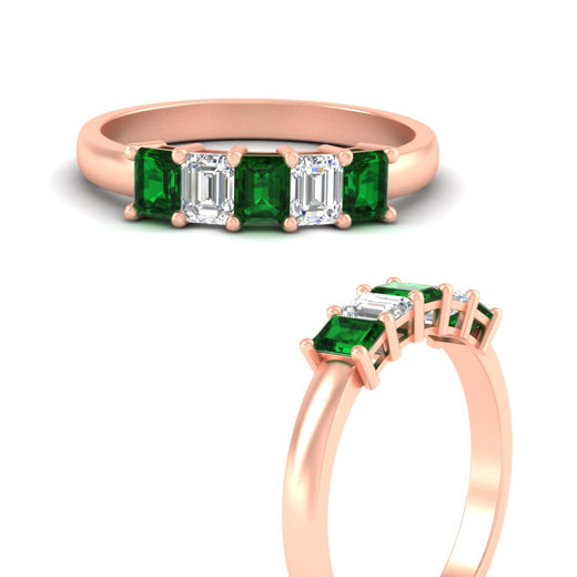 1-carat-Five-stone-emerald-cut-emerald-anniversary-band-in-rose-gold-fdwb8008emgemgrangle3-1.00ct-nl-rg
