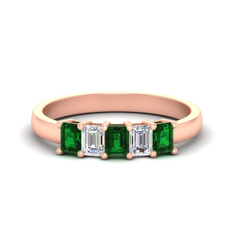 1-carat-Five-stone-emerald-cut-emerald-anniversary-band-in-rose-gold-fdwb8008emgemgrsleep-1.00ct-nl-rg