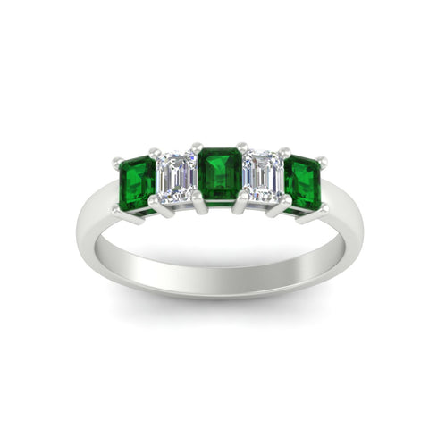 1-carat-Five-stone-emerald-cut-emerald-anniversary-band-in-white-gold-fdwb8008emgemgrangle5-1.00ct-nl-wg