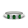 Load image into Gallery viewer, 1-carat-Five-stone-emerald-cut-emerald-anniversary-band-in-white-gold-fdwb8008emgemgrsleep-1.00ct-nl-wg