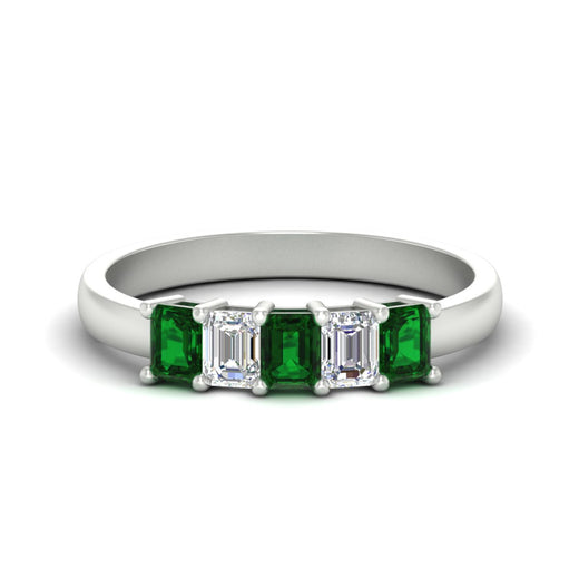 1-carat-Five-stone-emerald-cut-emerald-anniversary-band-in-white-gold-fdwb8008emgemgrsleep-1.00ct-nl-wg