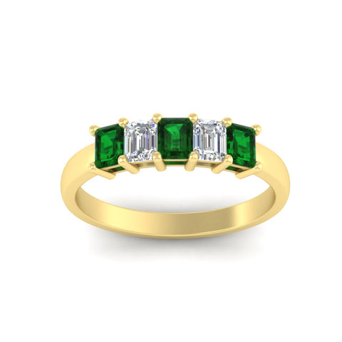 1-carat-Five-stone-emerald-cut-emerald-anniversary-band-in-yellow-gold-fdwb8008emgemgrangle5-1.00ct-nl-yg