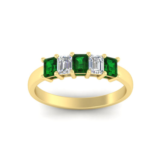 1-carat-Five-stone-emerald-cut-emerald-anniversary-band-in-yellow-gold-fdwb8008emgemgrangle5-1.00ct-nl-yg