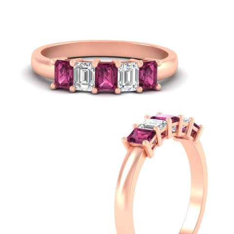 1-carat-Five-stone-emerald-cut-pink-sapphire-anniversary-band-in-rose-gold-fdwb8008emgsadrpiangle3-1.00ct-nl-rg