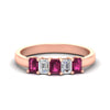 Load image into Gallery viewer, 1-carat-Five-stone-emerald-cut-pink-sapphire-anniversary-band-in-rose-gold-fdwb8008emgsadrpisleep-1.00ct-nl-rg