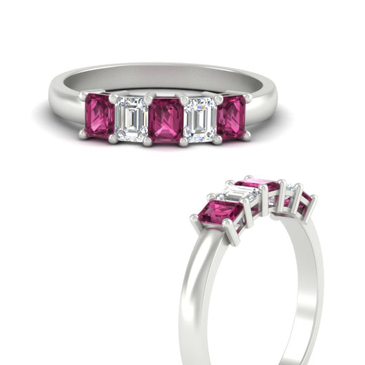 1-carat-Five-stone-emerald-cut-pink-sapphire-anniversary-band-in-white-gold-fdwb8008emgsadrpiangle3-1.00ct-nl-wg