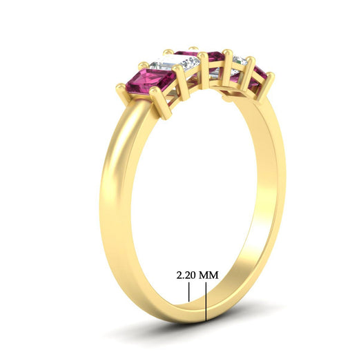 1-carat-Five-stone-emerald-cut-pink-sapphire-anniversary-band-in-yellow-gold-fdwb8008emgsadrpiangle2-1.00ct-nl-yg-hw