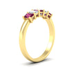 Load image into Gallery viewer, 1-carat-Five-stone-emerald-cut-pink-sapphire-anniversary-band-in-yellow-gold-fdwb8008emgsadrpiangle2-1.00ct-nl-yg