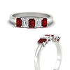 Load image into Gallery viewer, 1-carat-Five-stone-emerald-cut-ruby-anniversary-band-in-white-gold-fdwb8008emgrudrangle3-1.00ct-nl-wg