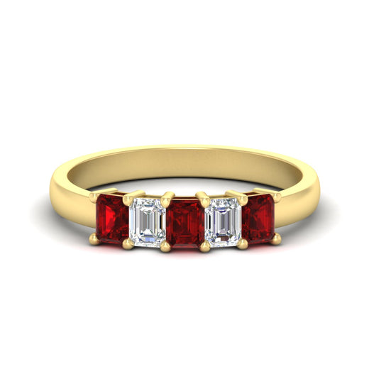 1-carat-Five-stone-emerald-cut-ruby-anniversary-band-in-yellow-gold-fdwb8008emgrudrsleep-1.00ct-nl-yg