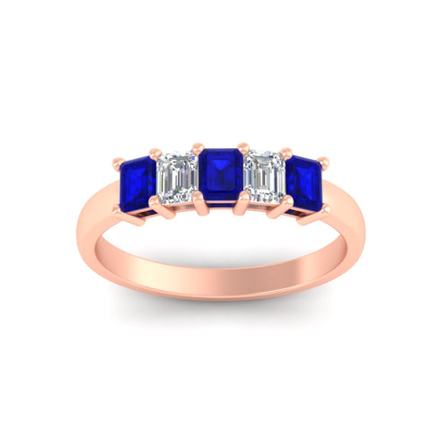 1-carat-Five-stone-emerald-cut-sapphire-anniversary-band-in-rose-gold-fdwb8008emgsablangle5-1.00ct-nl-rg