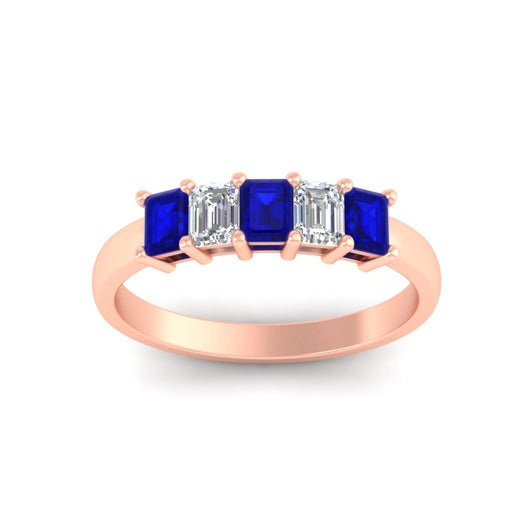 1-carat-Five-stone-emerald-cut-sapphire-anniversary-band-in-rose-gold-fdwb8008emgsablangle5-1.00ct-nl-rg
