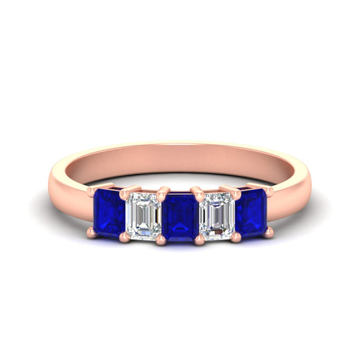 1-carat-Five-stone-emerald-cut-sapphire-anniversary-band-in-rose-gold-fdwb8008emgsablsleep-1.00ct-nl-rg