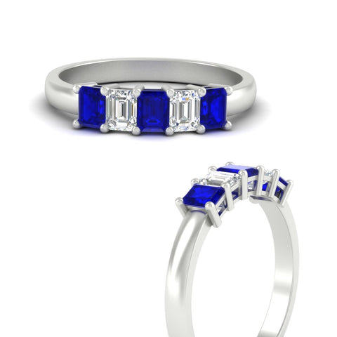 1-carat-Five-stone-emerald-cut-sapphire-anniversary-band-in-white-gold-fdwb8008emgsablangle3-1.00ct-nl-wg