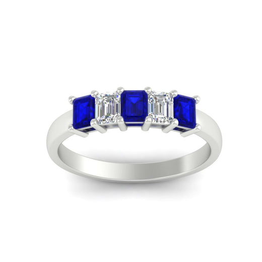 1-carat-Five-stone-emerald-cut-sapphire-anniversary-band-in-white-gold-fdwb8008emgsablangle5-1.00ct-nl-wg
