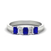 Load image into Gallery viewer, 1-carat-Five-stone-emerald-cut-sapphire-anniversary-band-in-white-gold-fdwb8008emgsablsleep-1.00ct-nl-wg