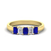 Load image into Gallery viewer, 1-carat-Five-stone-emerald-cut-sapphire-anniversary-band-in-yellow-gold-fdwb8008emgsablsleep-1.00ct-nl-yg