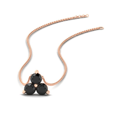 1 CTW Round Diamond Trio Pendant Necklace