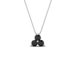 Load image into Gallery viewer, 1-carat-anniversary-gift-round-black-diamond-3-stone-pendant-in-FDPD1129GBLACK-1.00CT-NL-WG
