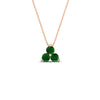 Load image into Gallery viewer, 1-carat-anniversary-gift-round-emerald-3-stone-pendant-in-FDPD1129GEMGR-1.00CT-NL-RG