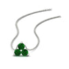 Load image into Gallery viewer, 1-carat-anniversary-gift-round-emerald-3-stone-pendant-in-FDPD1129GEMGR-1.00CT-NL-WG