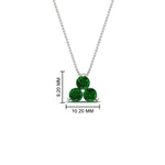 Load image into Gallery viewer, 1-carat-anniversary-gift-round-emerald-3-stone-pendant-in-FDPD1129GEMGR-1.00CT-NL-WG
