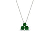 Load image into Gallery viewer, 1-carat-anniversary-gift-round-emerald-3-stone-pendant-in-FDPD1129GEMGR-1.00CT-NL-WG