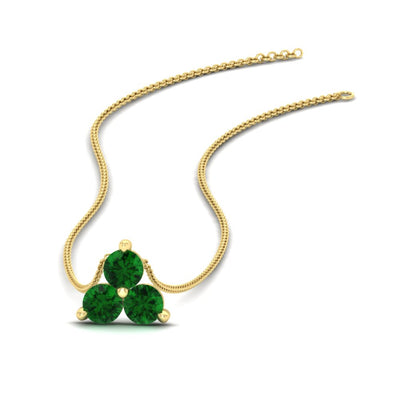 1 CTW Round Diamond Trio Pendant Necklace