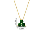 Load image into Gallery viewer, 1-carat-anniversary-gift-round-emerald-3-stone-pendant-in-FDPD1129GEMGR-1.00CT-NL-YG
