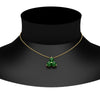 Load image into Gallery viewer, 1-carat-anniversary-gift-round-emerald-3-stone-pendant-in-FDPD1129GEMGR-1.00CT-NL-YG