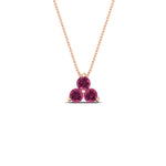 Load image into Gallery viewer, 1-carat-anniversary-gift-round-pink-sapphire-3-stone-pendant-in-FDPD1129GSADRPI-1.00CT-NL-RG
