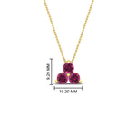 Load image into Gallery viewer, 1-carat-anniversary-gift-round-pink-sapphire-3-stone-pendant-in-FDPD1129GSADRPI-1.00CT-NL-YG
