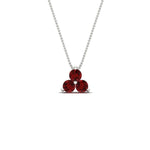 Load image into Gallery viewer, 1-carat-anniversary-gift-round-ruby-3-stone-pendant-in-FDPD1129GRUDR-1.00CT-NL-WG
